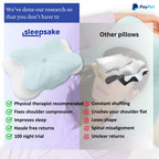 Sleepsake Butterfly Pillow vs other pillows: physical therapist recommended, fixes shoulder compression; others crush your shoulder, lose shape